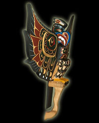Totem Pole plaque - Native Indian Art - Kolus