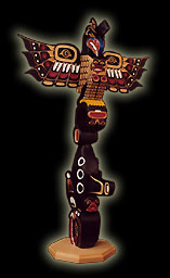 Carved Native Indian Art - Miniature Totem